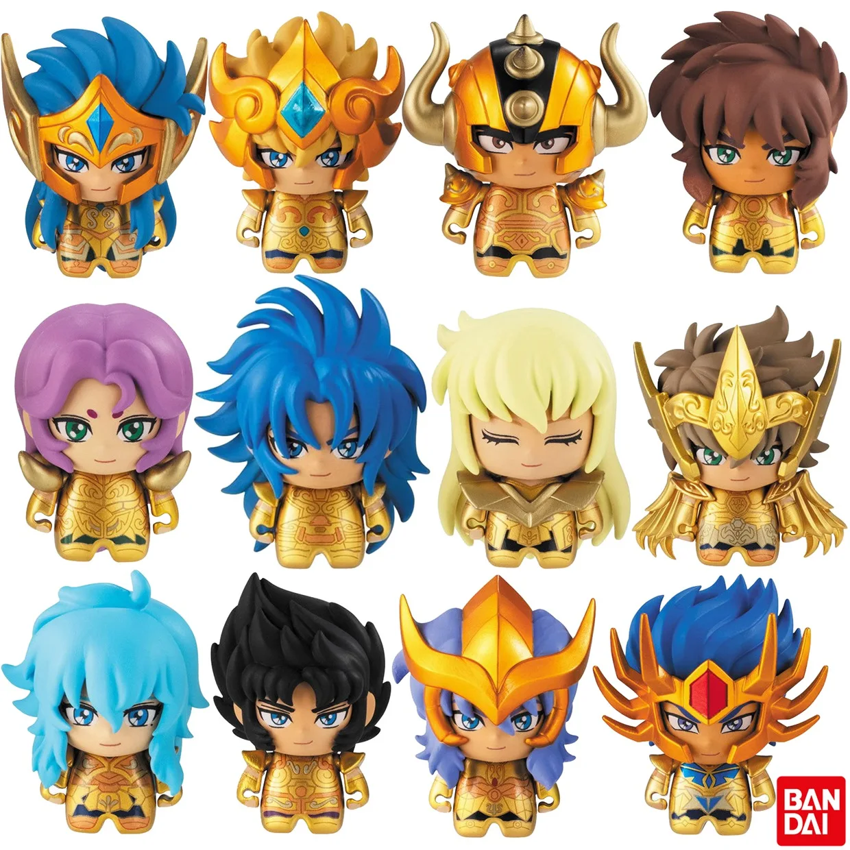 

Bandai Genuine Gashapon Toys Saint Seiya Seiiki Juunikyuu Hen Gemini Virgo Cancer Aries Aquarius Q Version Action Figure Toys