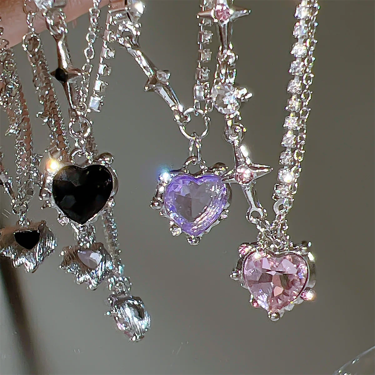 

Ожерелье 17KM Y2K с хрустальным сердцем, модное блестящее ожерелье Kpop с цепочкой до ключиц для женщин и девушек, новые трендовые аксессуары, подарки, ювелирные изделия 2023