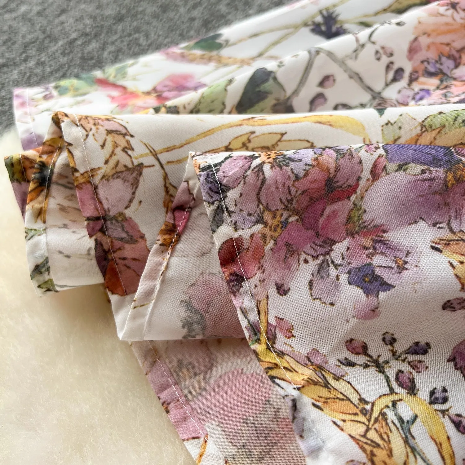 Женское винтажное платье-рубашка с цветочным принтом