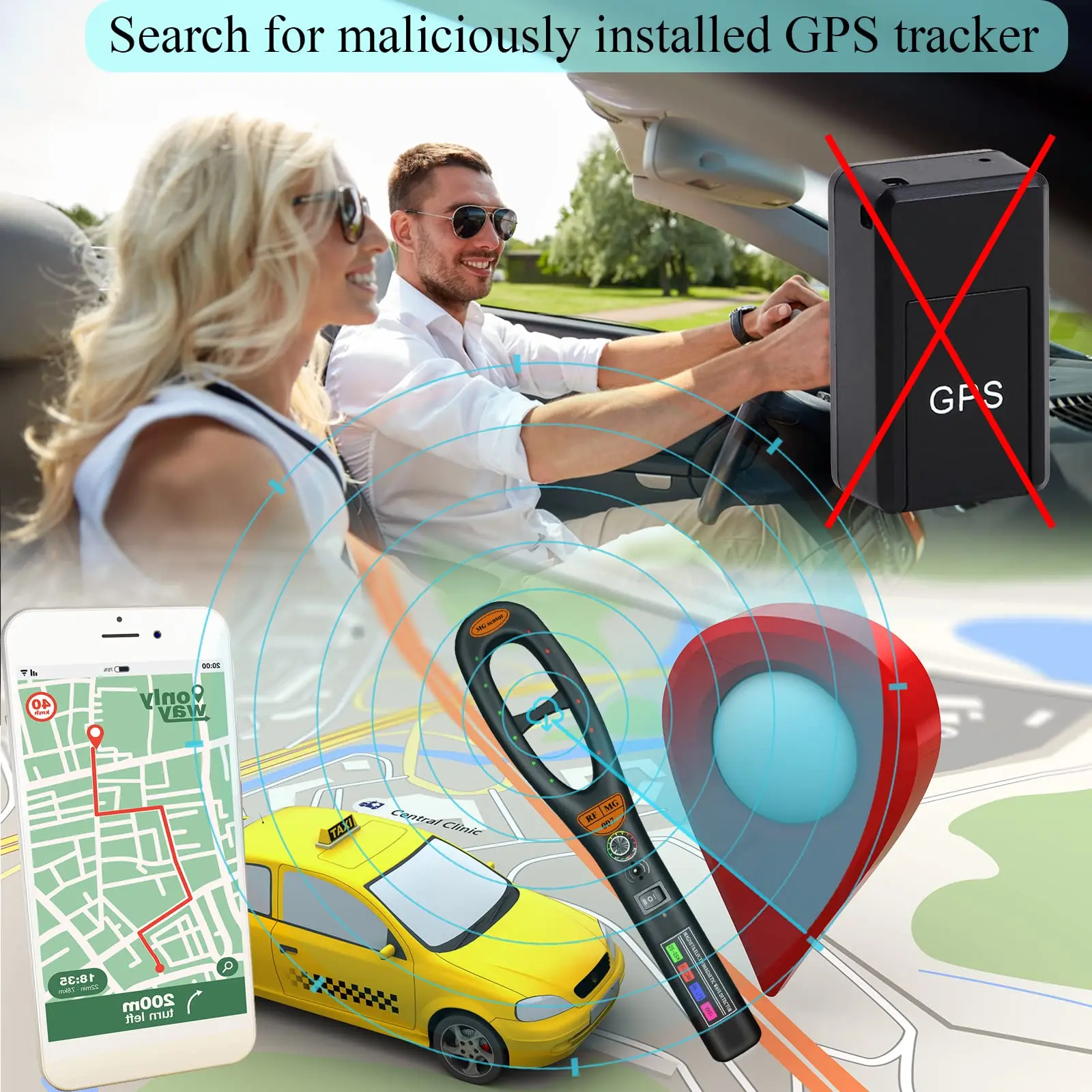 GPS Signal Detector Vilips Wireless Anti Spy Eavesdropping Device Camera Bug Tracker Finder GSM Listening enlarge