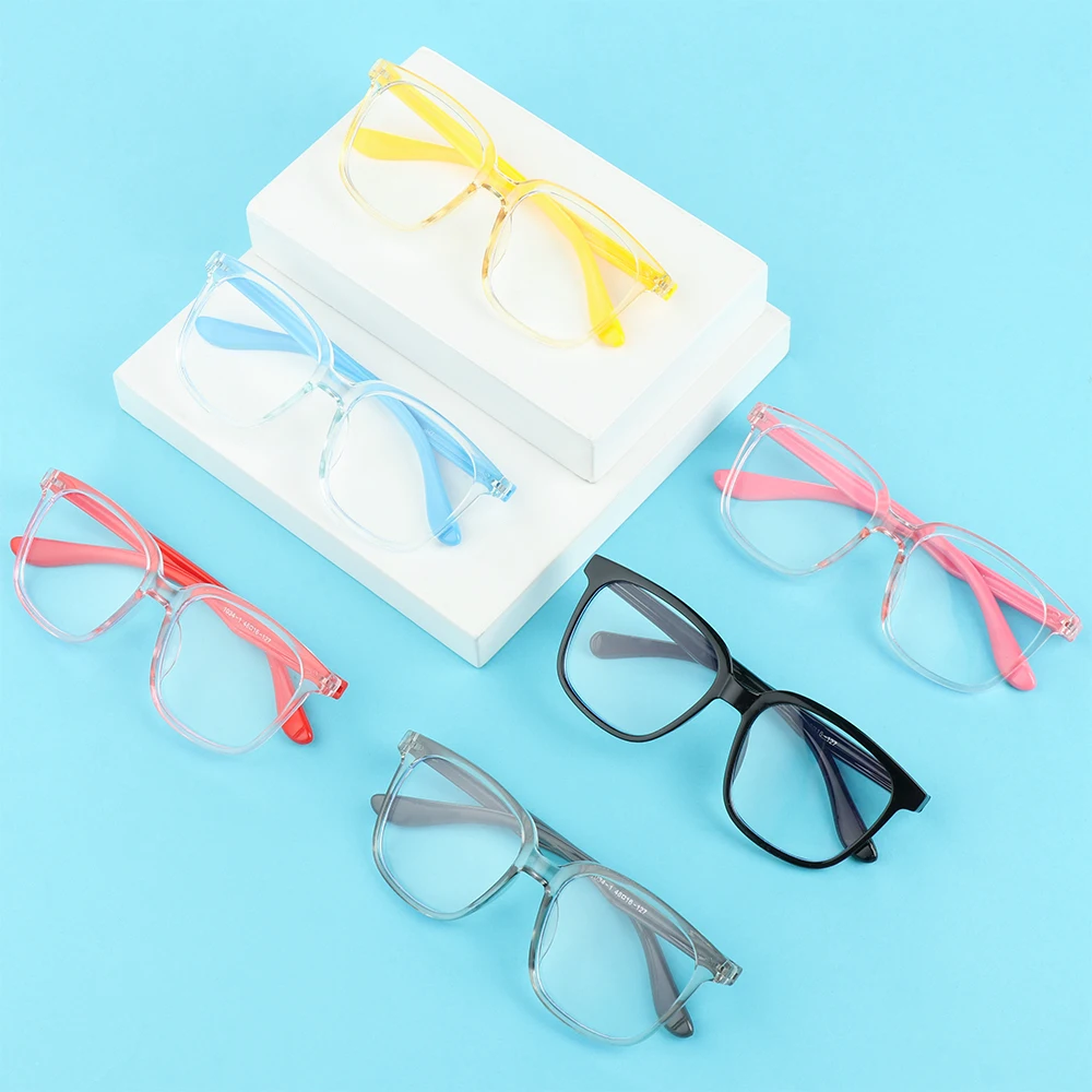 

Fashion Children Anti-blue Light Glasses Kids Boys Girls Ultra Light Square Big Frame Glasses Comfortable Eye Protection Blue