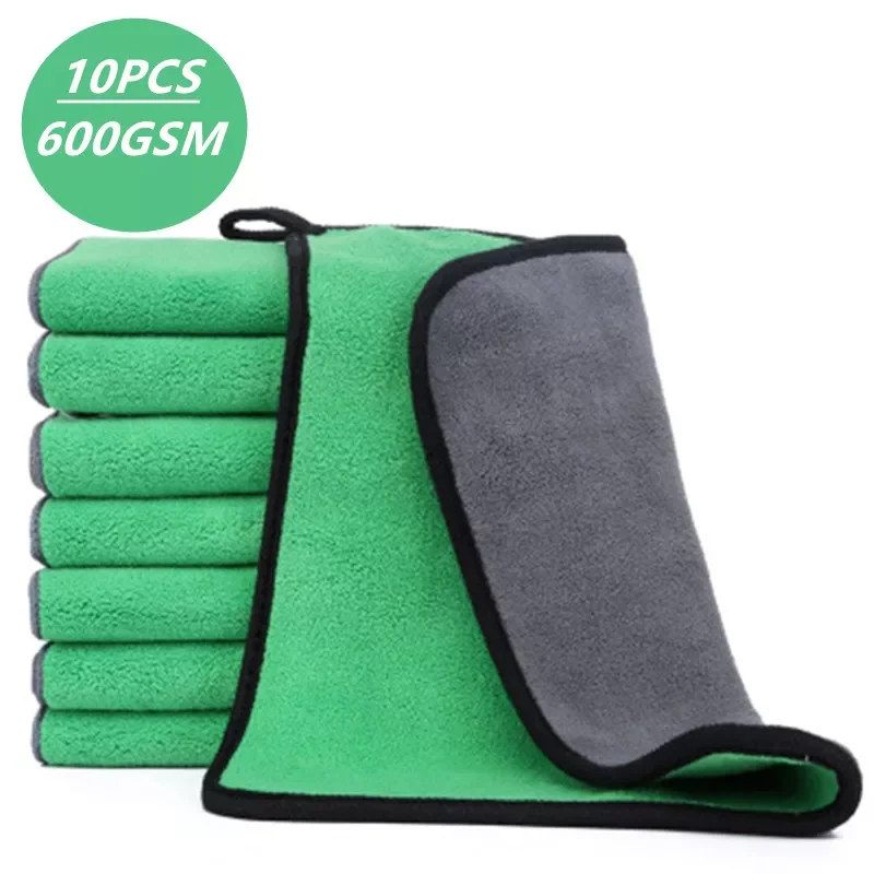

10PCS Car Wash Microfiber Towel Auto Cloth Car Cleaning Door Window Care Thick Strong Water Absorption For Car Home Accessories