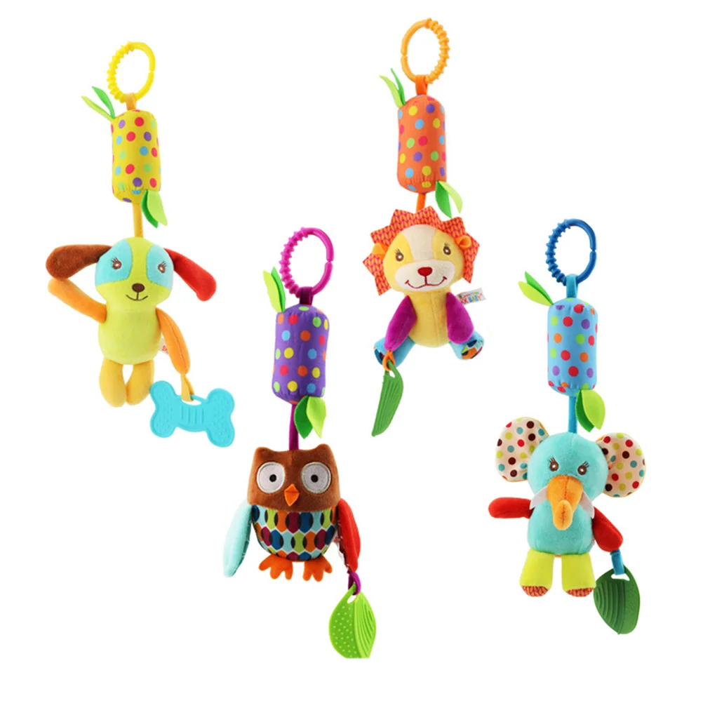 

4pcs Infant Baby Rattle Bed Cartoon Hanging Rotating Bells Gift Toys for Stroller Car Seat Pram