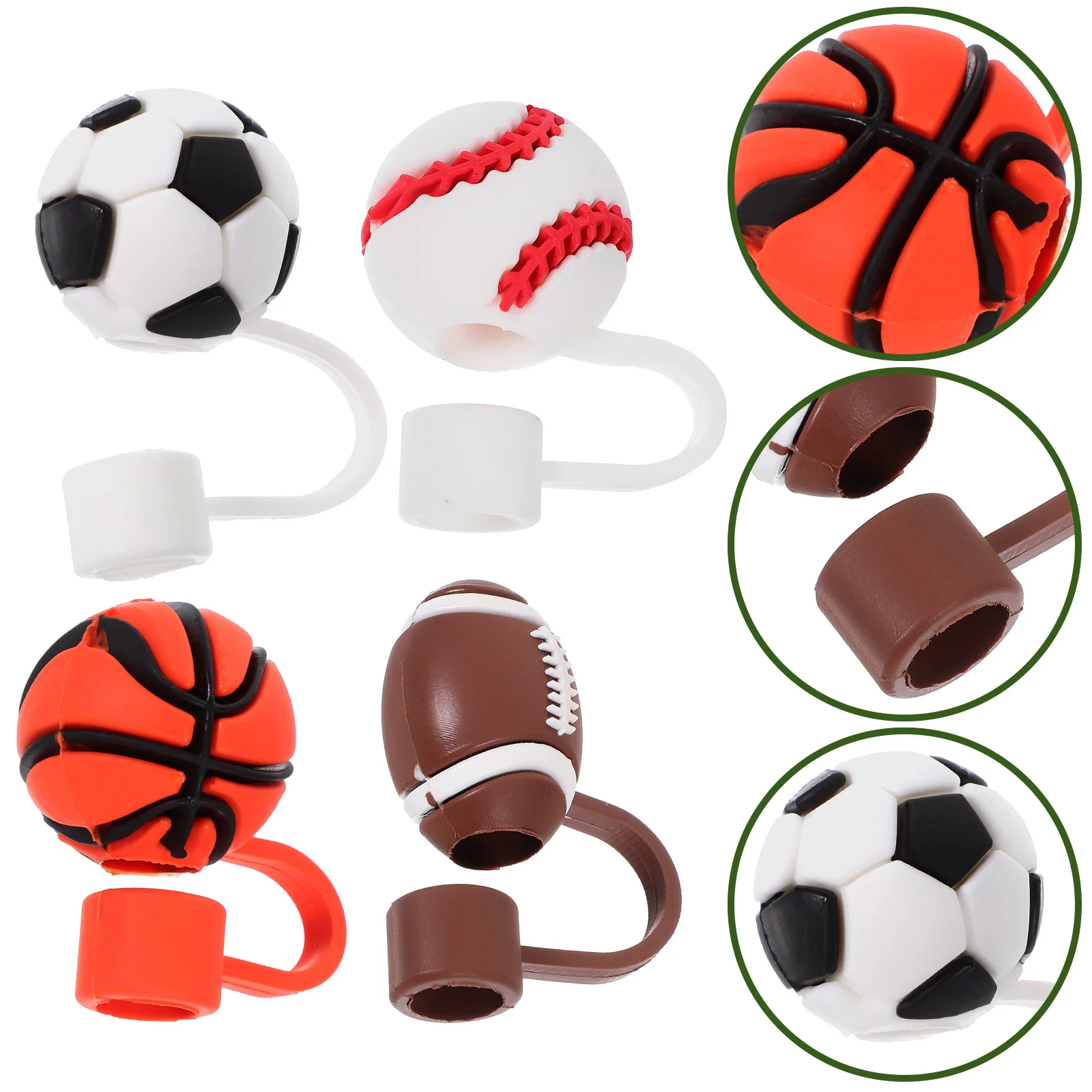 

4 Pcs Decor Cute Straw Topper Drinking Caps Straight Toppers Dust Plugs Reusable Silica Gel Cover