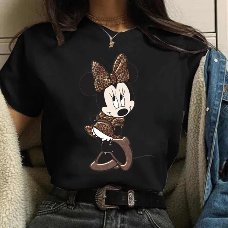 Футболка женская с принтом Минни Маус милая Модная рубашка в стиле 90-х Харадзюку