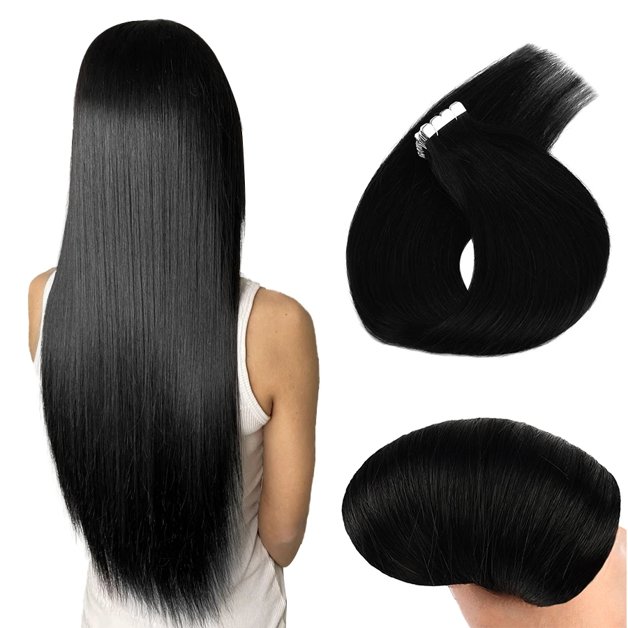 

AW 12''-24'' Mini Tape In Hair Extensions Seamless Skin Weft Invisible Tape In Hair Extensions Straight Non-Remy Human Hair