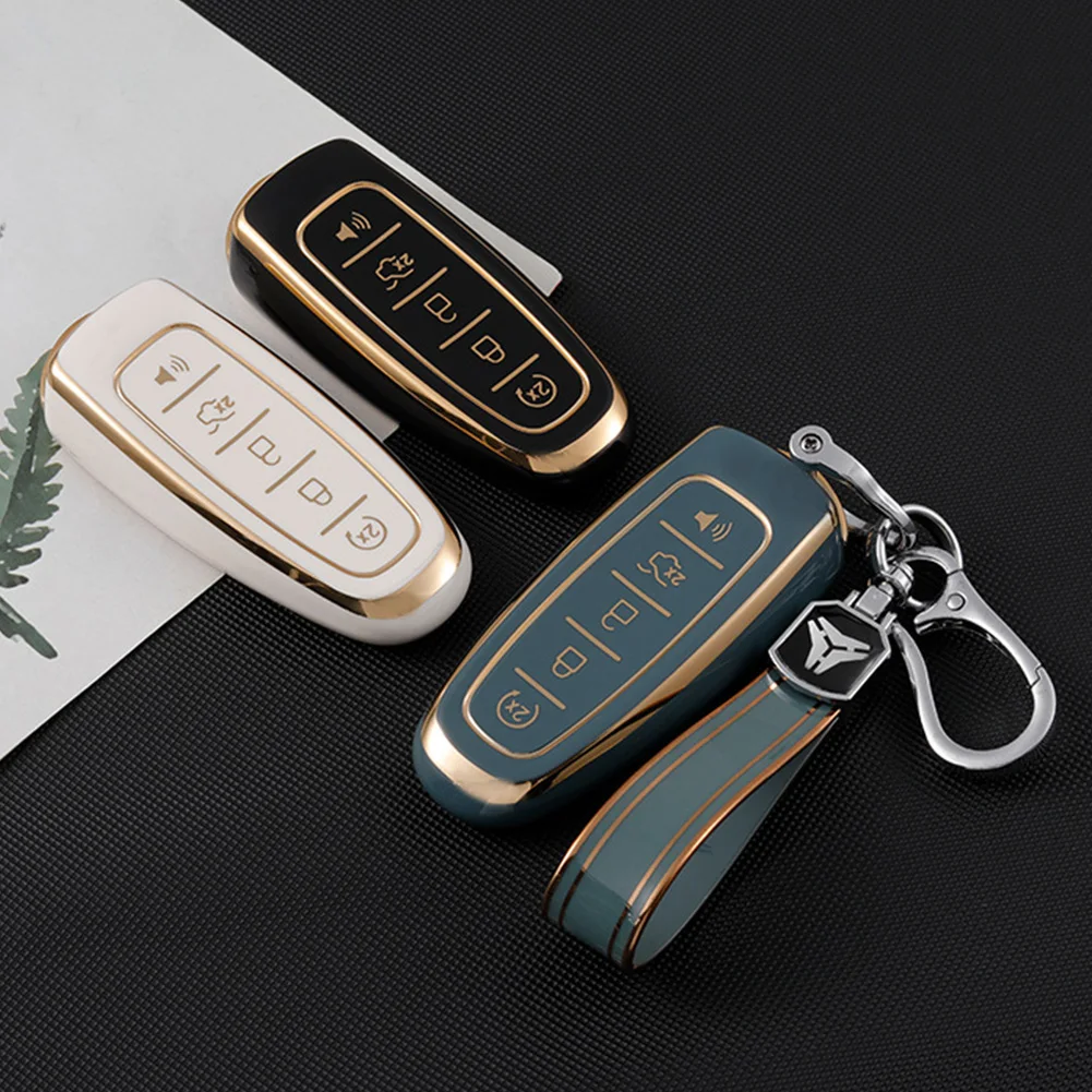 Чехол для автомобильного ключа из ТПУ с 5 кнопками для Ford Edge Explorer Escape чехол Flex для Lincoln MKS MKT MKX MKZ, чехол для ключа навигатора