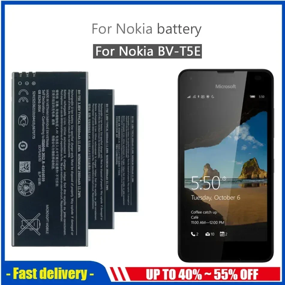 BV-T5E Аккумуляторы для мобильных телефонов большой емкости Microsoft Lumia 950 RM-1106 RM-1104 RM-110