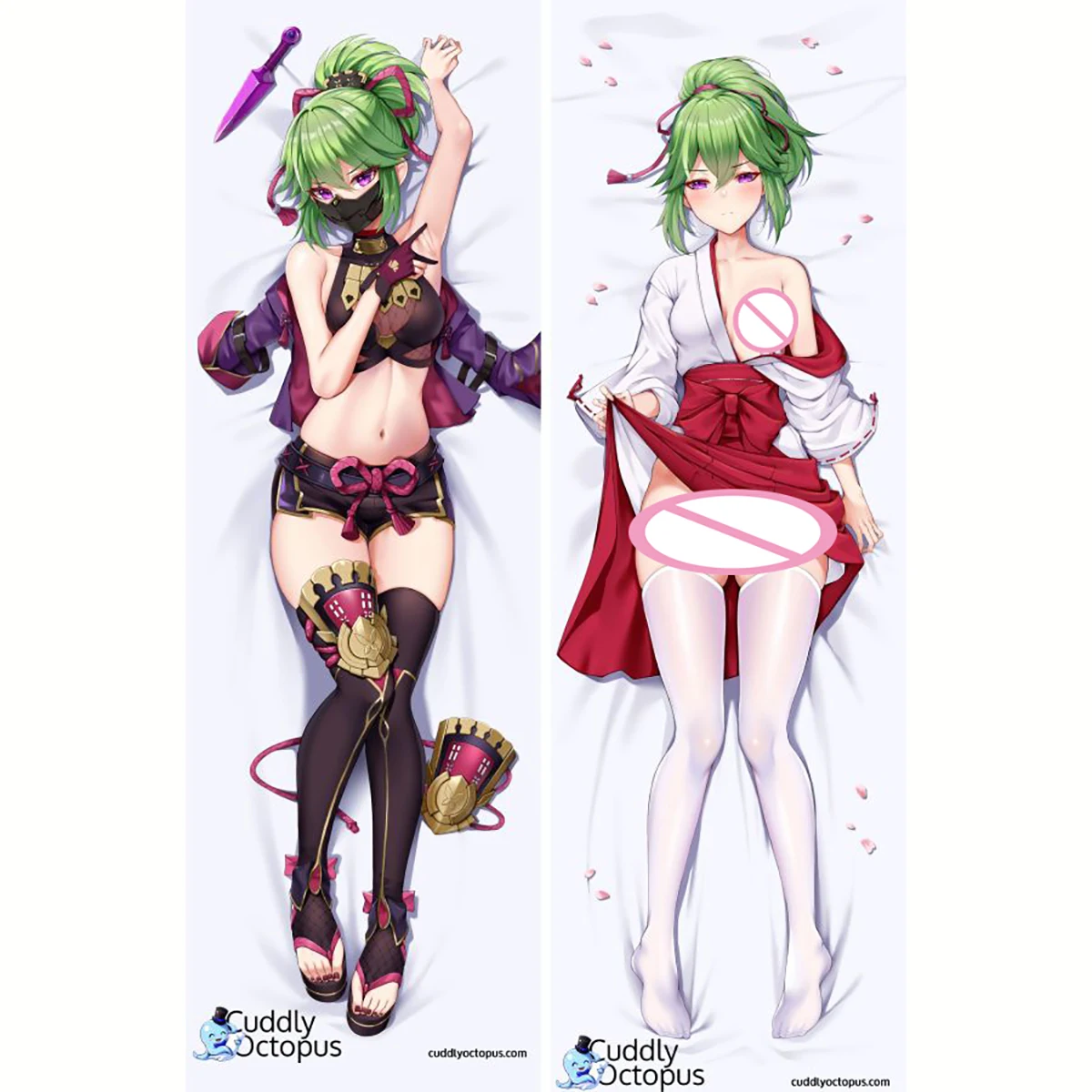 Genshin Impact Kuki Shinobu 2WAY Dakimakura Hing Чехол для тела Otaku Подушка Наволочка