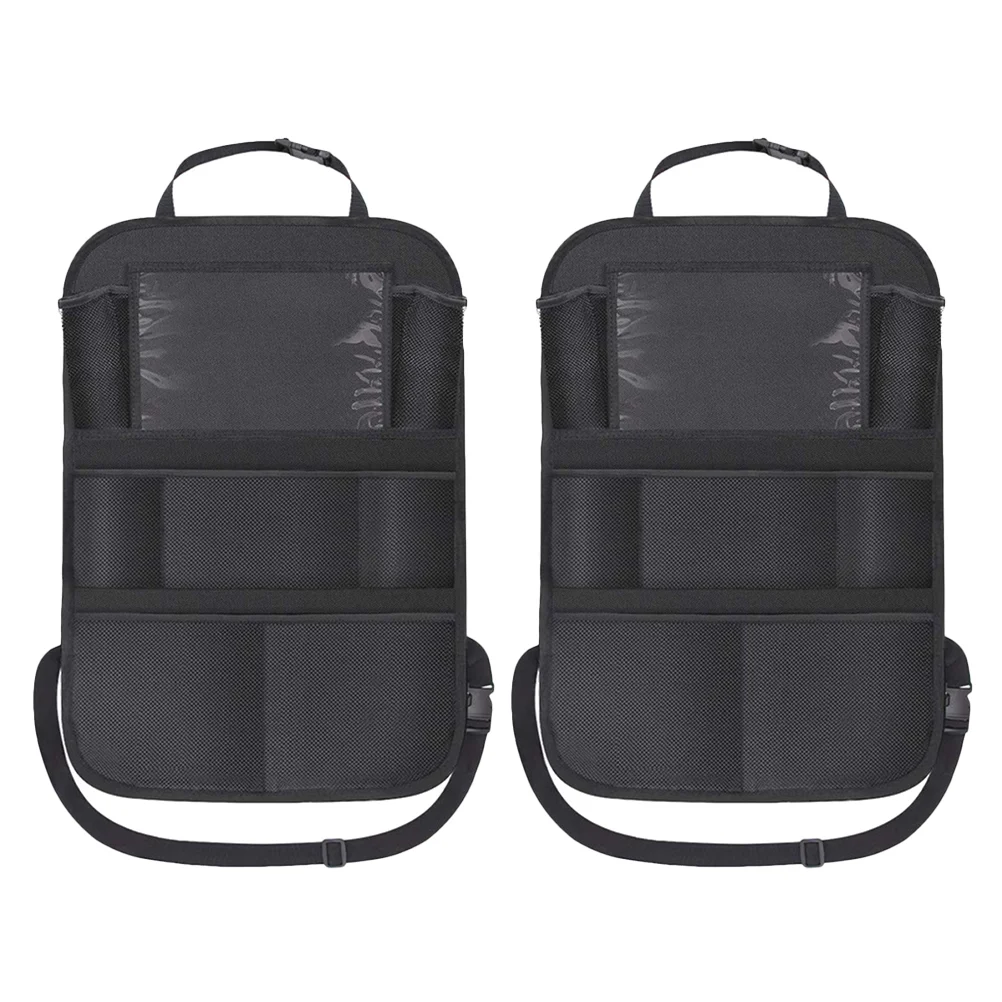 

Car Organizer Backseat Holder Cup Mat Kick Front Pouch Can Trash Vehicle Auto Box Storage Organiser Pocket Tablet Rear