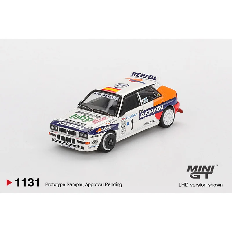 Фото MINIGT 1131 1:64 Lancia Delta HF Integrale Evoluzione # Коллекционная модель автомобиля 1993 года Rallye Monte Carlo, литая под давлением, игрушка №2