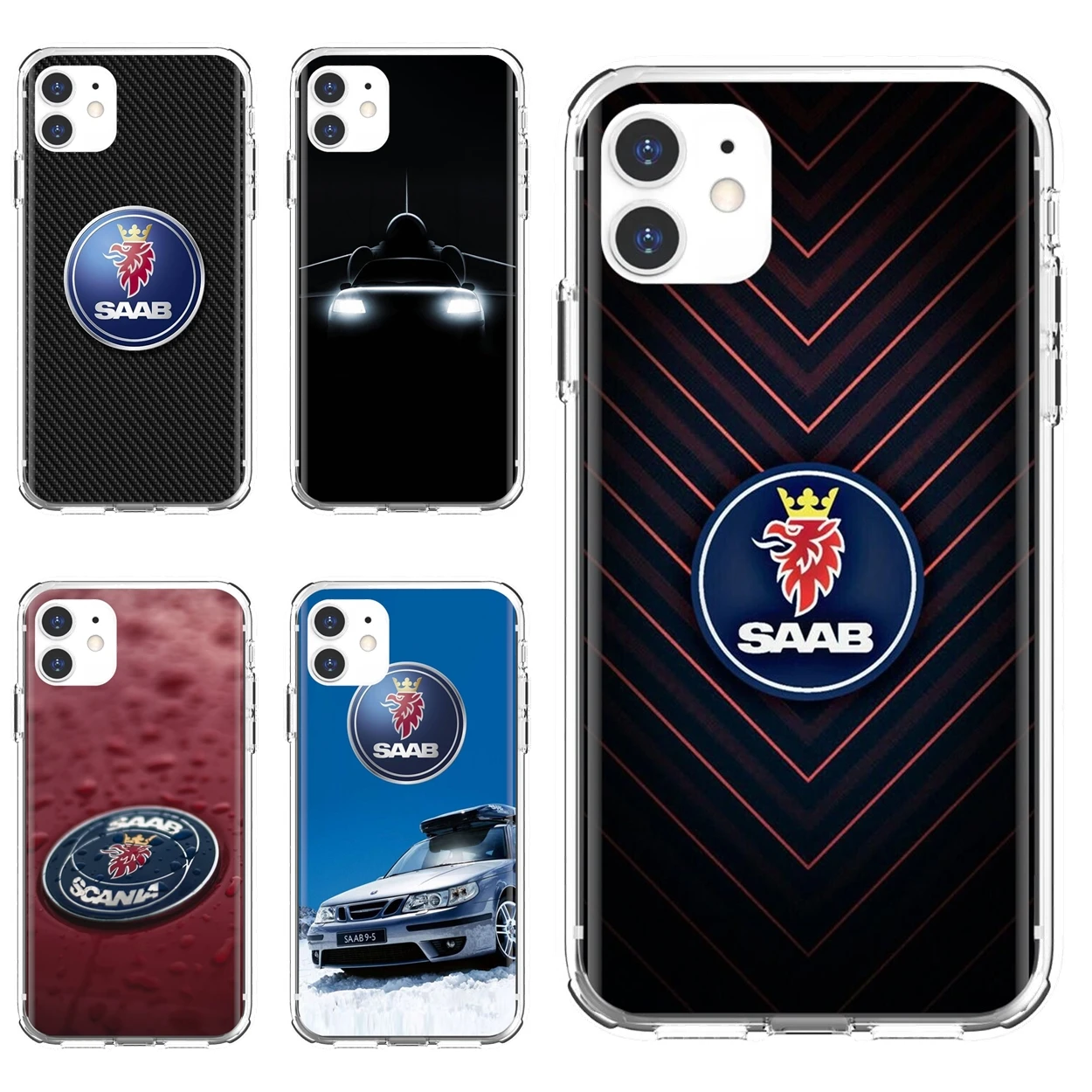 

For iPod Touch iPhone 10 11 12 Pro 4S 5S SE 5C 6 6S 7 8 X XR XS Plus Max 2020 Silicone Bag Case Saab Car Logo