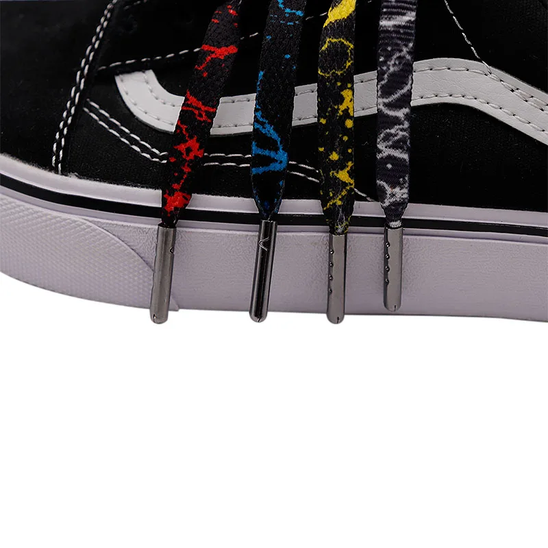 Weiou Shoe Accessory 8MM Sublimation Printed Lace Heat Transfer Pressed Cotton String Designers Patterned Tape 30Pairs Wholesale