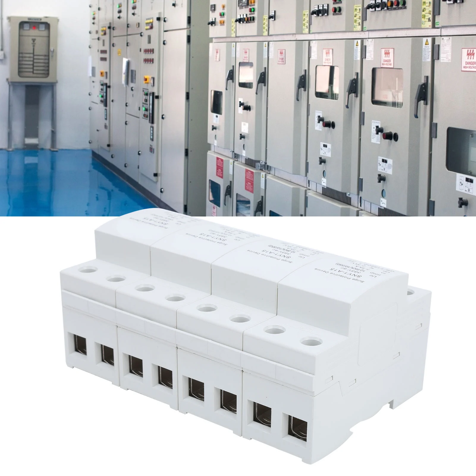 4P Сетевой фильтр разрядник AntiThunder защиты выключатель бытовой 385VAC(15KA)