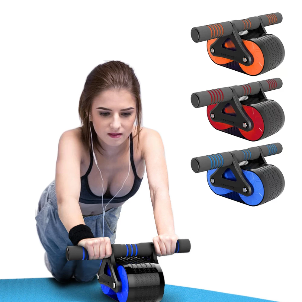 

Double Wheel Abdominal Exerciser Women Men Automatic Rebound Ab Wheel Roller Waist Trainer Gym Sports Home Exercise Devices 2022