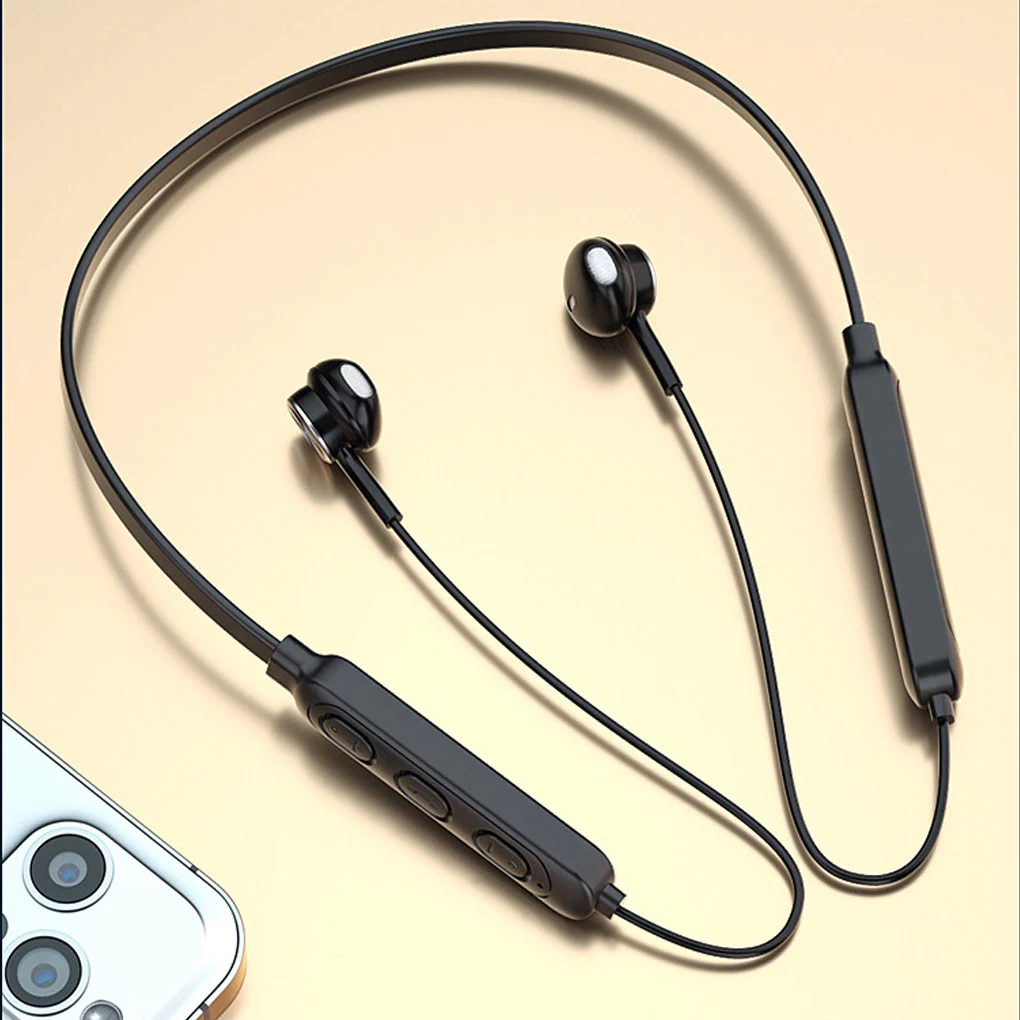 

Neck Earbuds Bluetooth-compatible Cellphone Earphone Headset Black