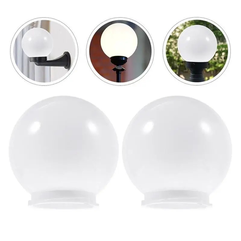 

2pcs Post Globe Lamp Shades Ball Lamp Shades Wall Lamp Globe Lampshade Replacement