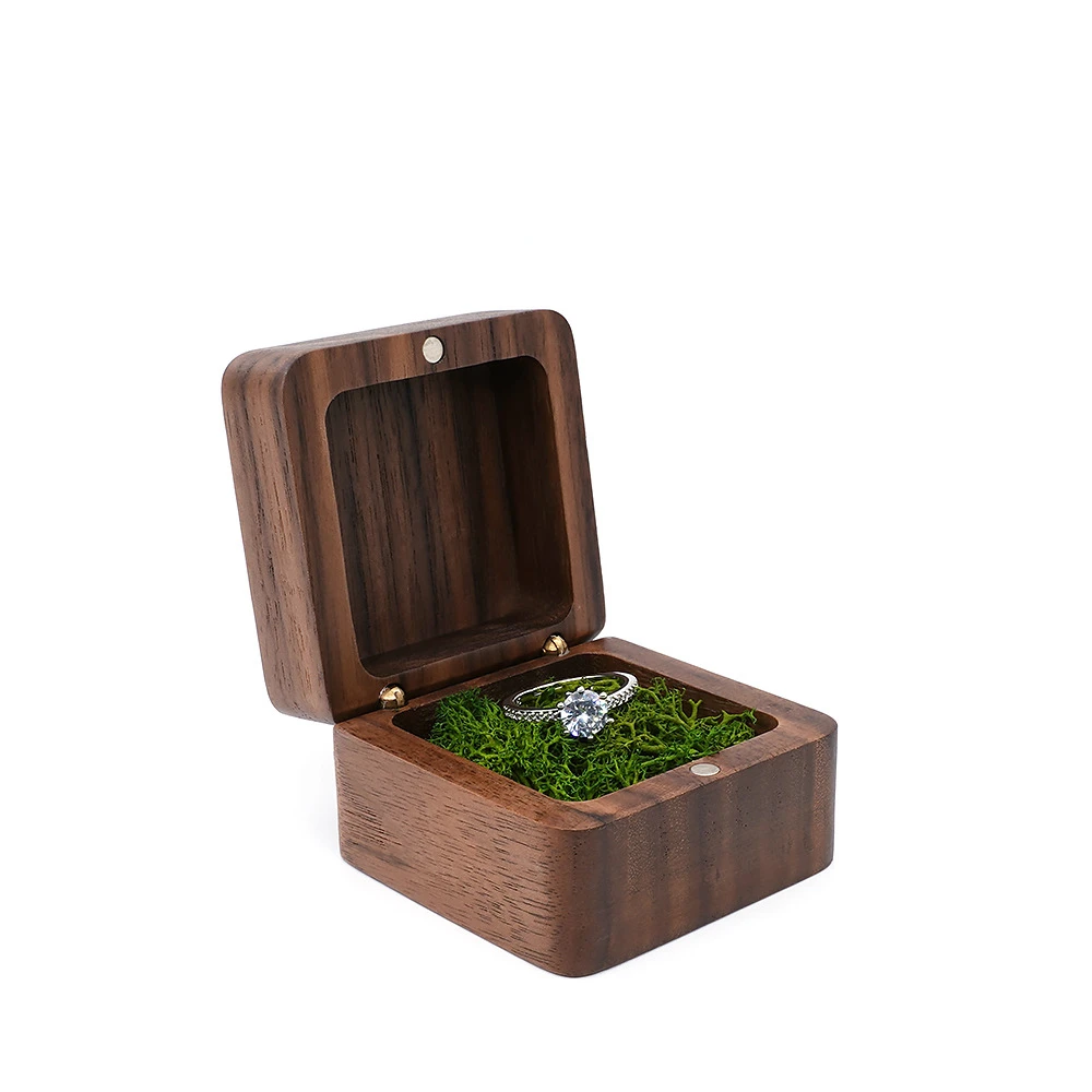 Wooden Jewelry Box Portable Travel Ring Earring Necklace Pendant Wedding Storage Box Souvenir Wholesale Customized