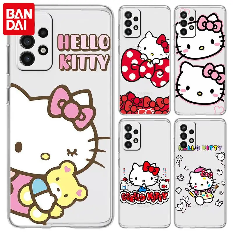 Чехол Hello Kitty Мягкий Прозрачный для Samsung Galaxy A52 A51 A72 A71 A32 A22 5G A31 A41 A21s A12 A11 |