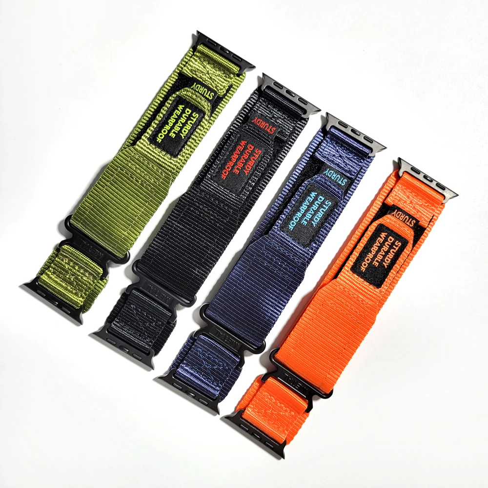 Outdoor Sport Nylon Strap For Apple Watch Ultra 49mm Band for iWatch Series 8 7 6 5 4 SE 45mm 44mm 41mm 42mm 38mm Watchband