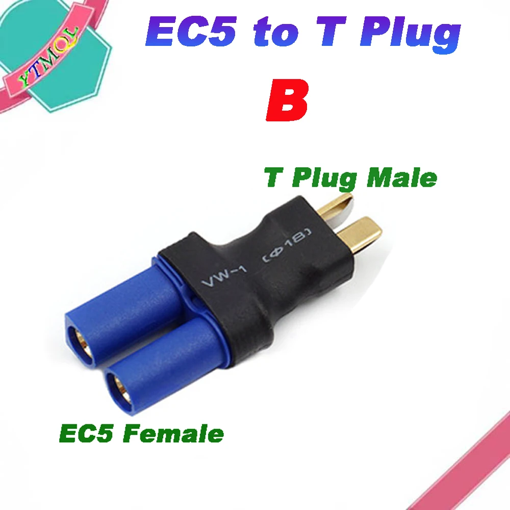 10-50Pcs EC5 to T Plug Female Male Connectors Banana RC Lipo Battery Control Parts DIY Adapter |