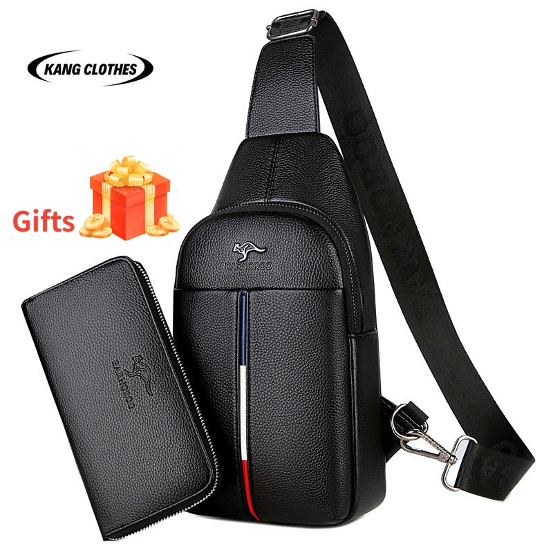 Men's shoulder bag leather crossbody bag multifunctional waterproof shoulder strap travel shoulder bag business shoulder bag