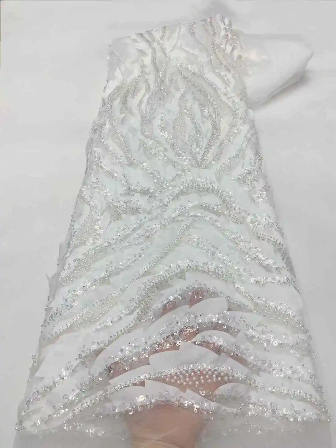 Элегантный африканский 3d тюль с блестками вышивка бисером высокое качество