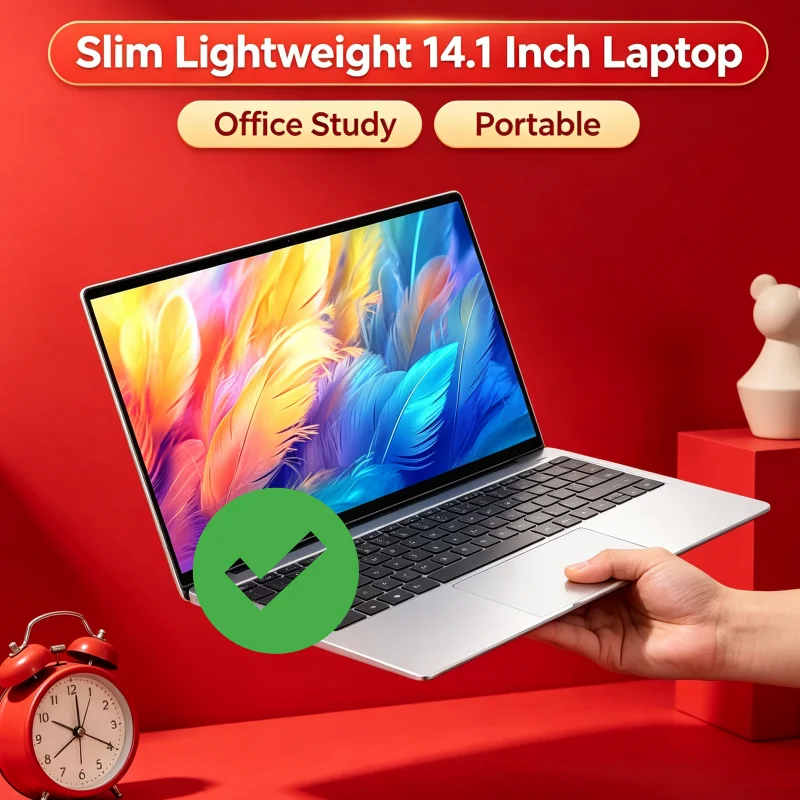 Фото Портативный тонкий ноутбук Ntel N3700 с экраном Full HD 1920*1080, SSD 2 ТБ, Windows 11 Pro, для ежедневной работы №1