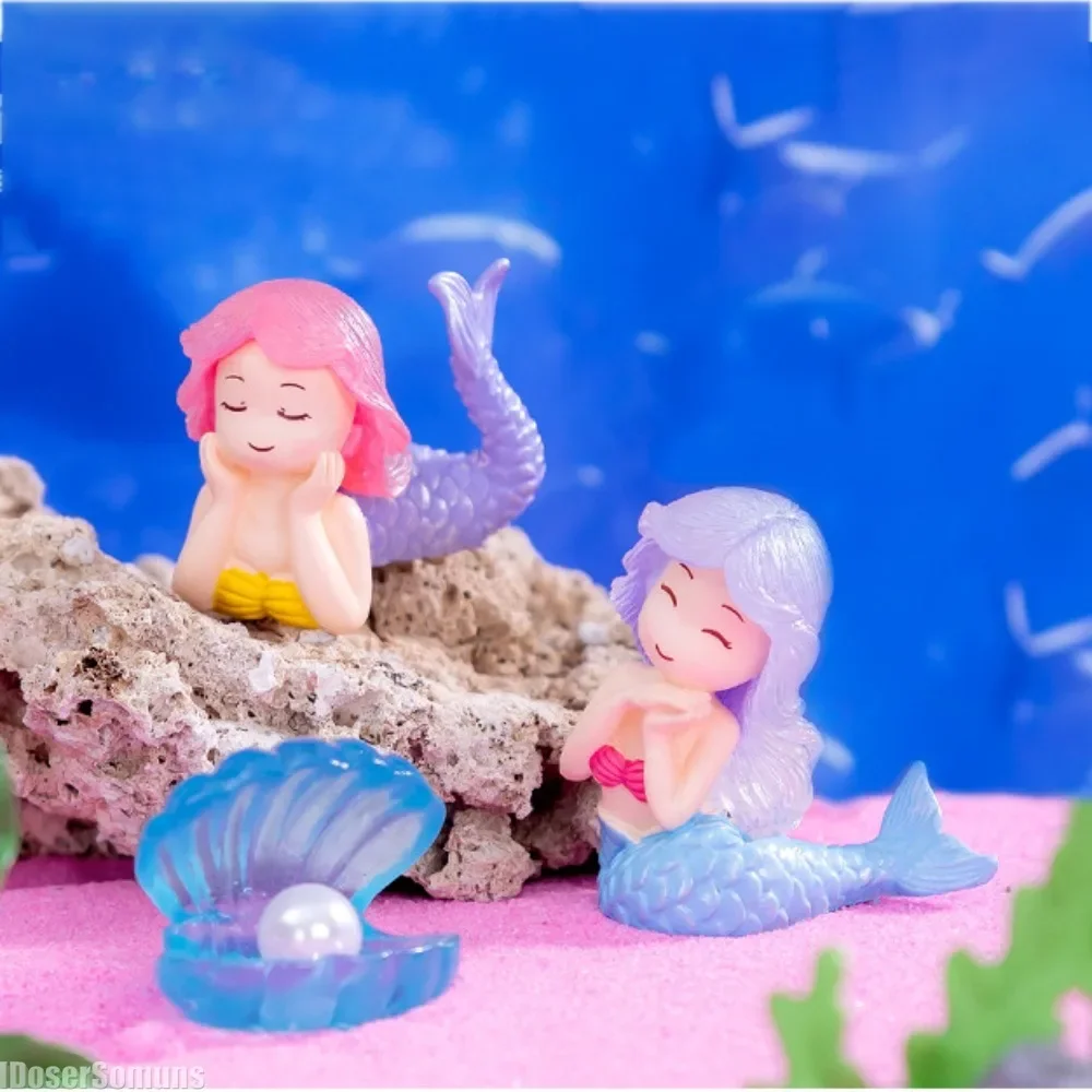 Мини-смола ручной работы микро миниатюрный орнамент русалки пейзажные фигурки