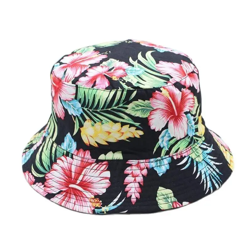 

6 Style Flower Print Bucket Hat Fisherman Hat Outdoor Travel Hat Sun Cap Hats for Men and Women 281