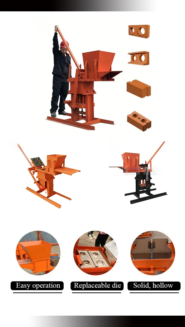 Китайская маленькая машина для производства глиняного кирпича с красной землей