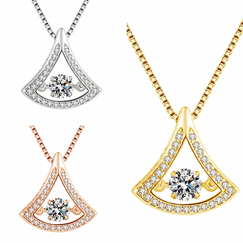 

Top Quality Multicolor Women Necklace Cute Skirt Zirconia Pendant Necklaces For Women Engagement Wedding Best Jewelry Gifts