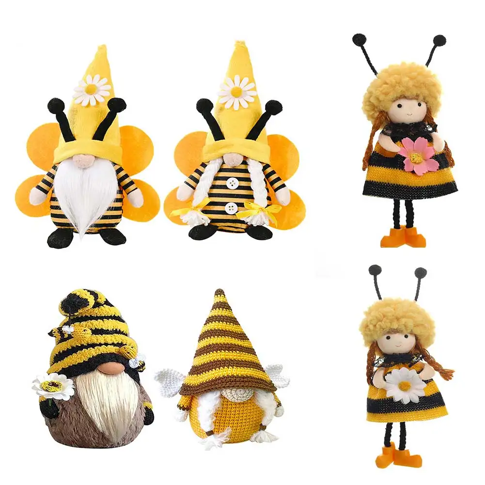 

Mother's Day Spring Easter Bumble Bee Gnome Sunflower Nordic Gonk Swedish Plush Doll Ornament Home Decration High Quality