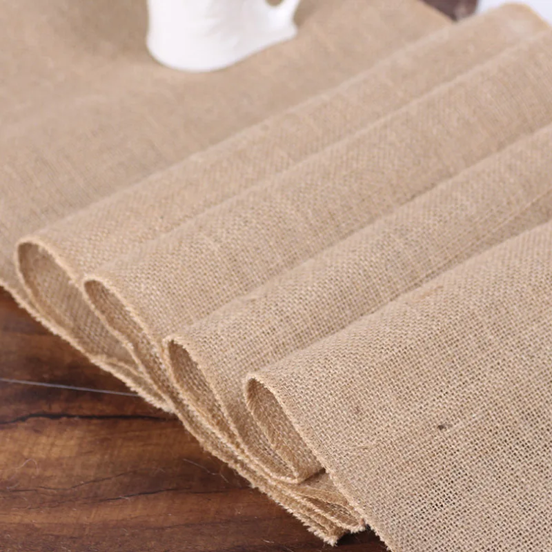 

Jute Burlap Lace Hessian Table Runner for Christmas Wedding Festival Party Event Table Runners Restaurant Table Decorations