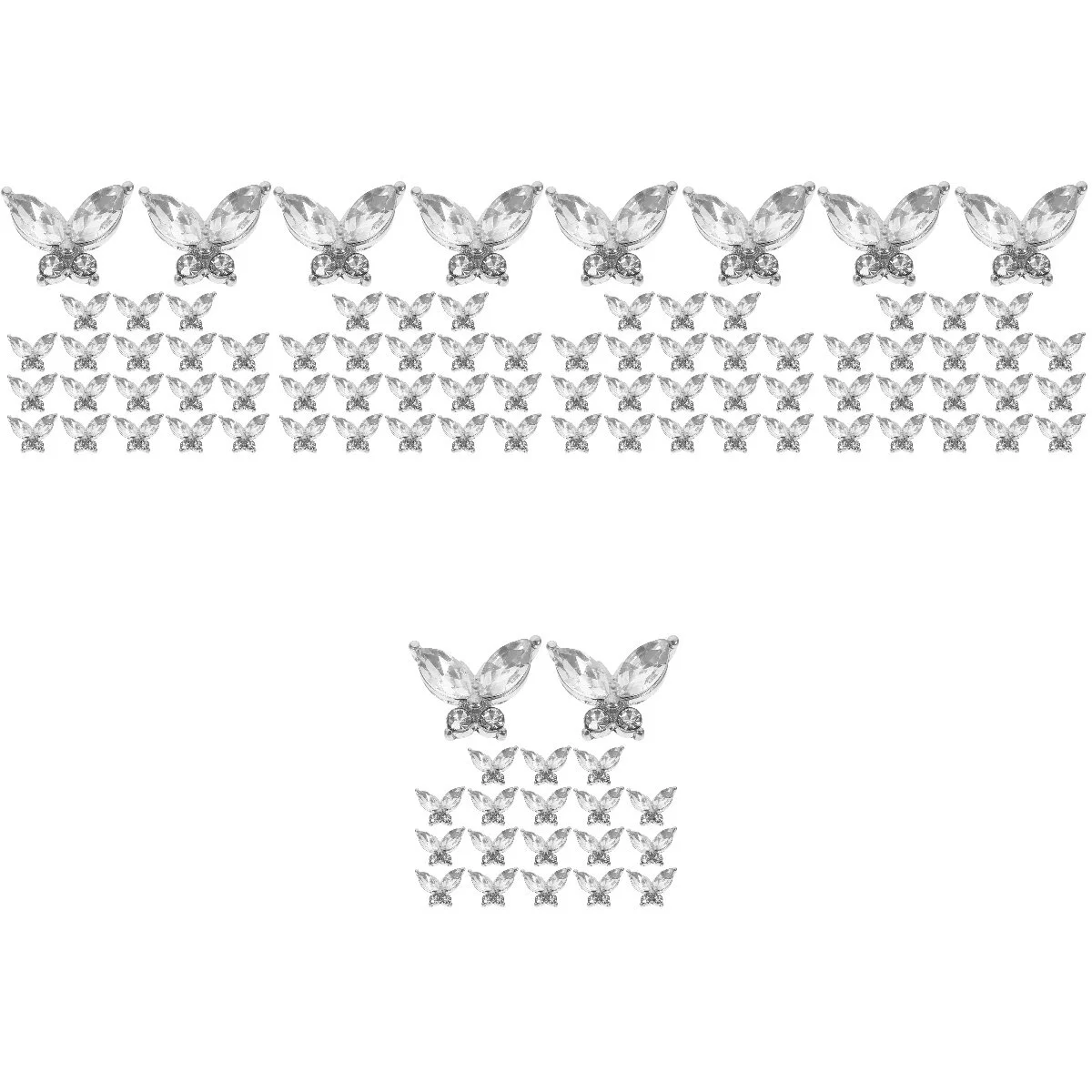 

100 шт. аксессуары для ногтей в виде бабочки, Женские Ювелирные изделия для ногтей, маленькие подвески, украшения, Симпатичные драгоценные камни, трехмерные