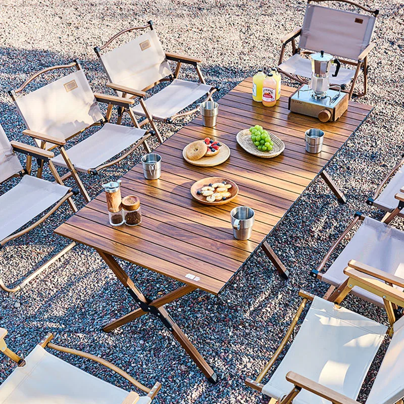 

Ultralight Camp Camping Table Foldable Wood Cookware Chairs Camping Tables Mesa Side Mesa Plegables Garden Furniture Sets 47