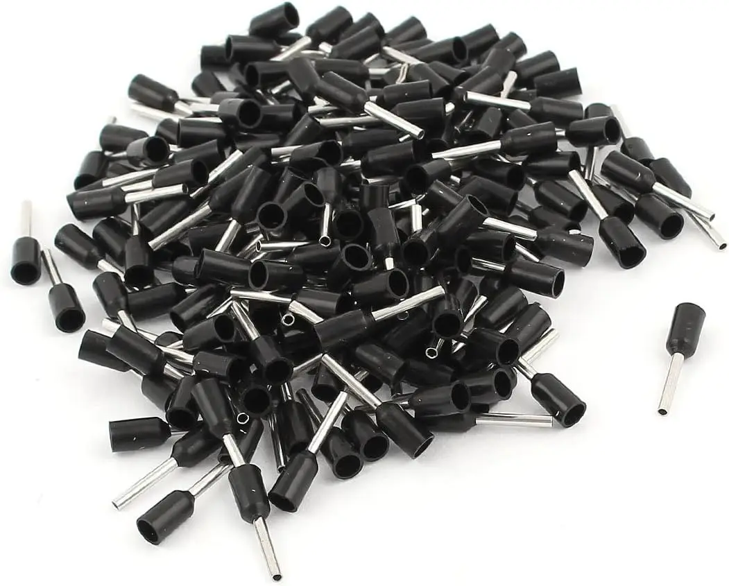 

Crimp Cord End Terminal Bootlace Ferrule Connector with 200 Piece and 0.5 mm, Black