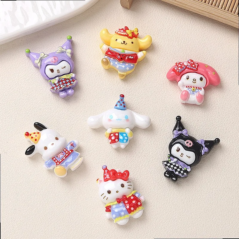 Фото 100 шт. милых кабошонов Sanrio Kuromi Melody из смолы с плоским основанием для DIY-аксессуаров: чехлов для телефонов, серег, поделок, декора для скрапбукинга №2