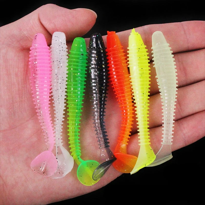 

Lot Soft Lures Silicone Worms Baits 5.5cm 6.5cm 7.5cm Jigging Wobblers Fishing Lures Artificial Swimbaits For Bass Carp Tackle