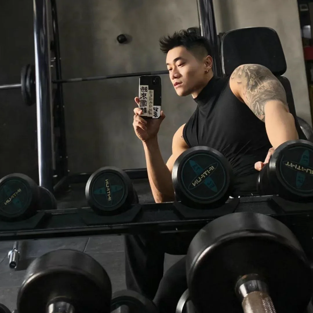 Мужская одежда для фитнеса однотонная Спортивная футболка без рукавов