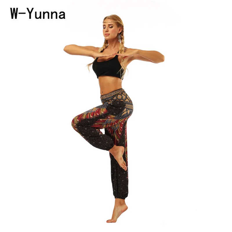 Женские летние брюки в богемном стиле W-Yunna эластичные леггинсы с широкими