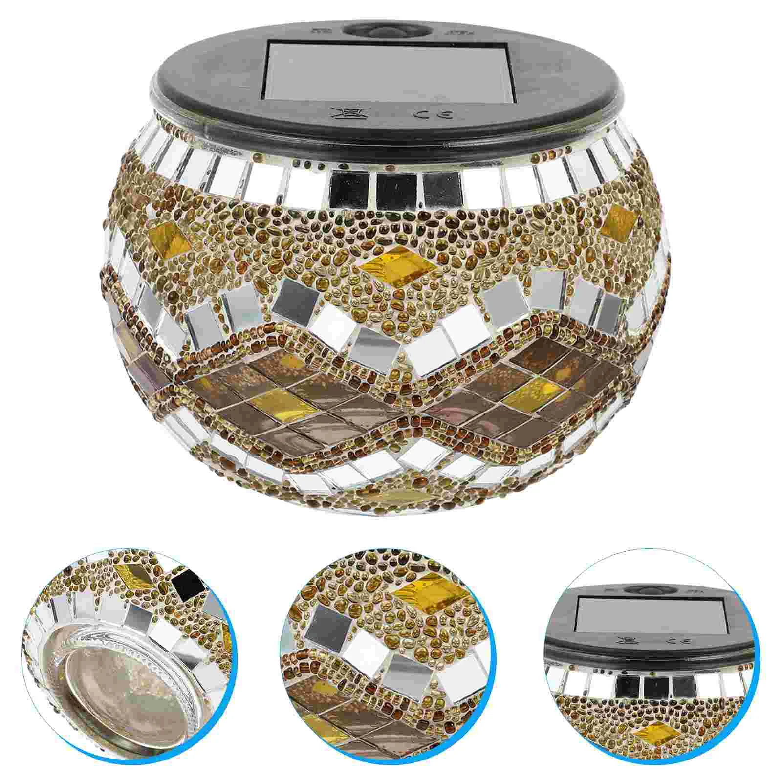 

Light Solar Mosaic Lights Powered Outdoor Lamp Decorative Led Garden Lantern Weatherproof Lawn Solar panel