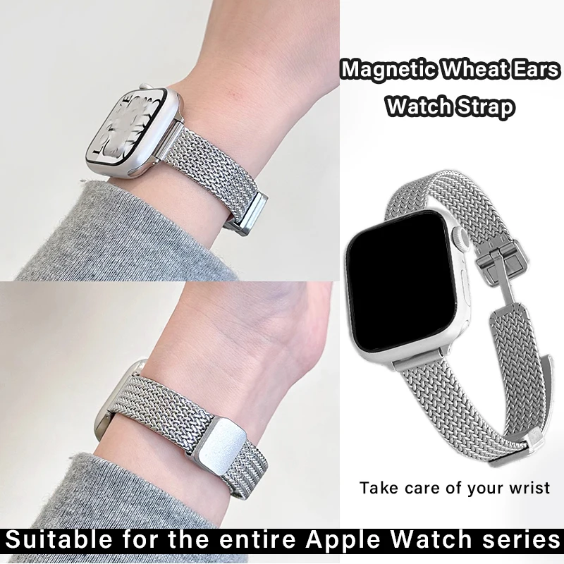Ремешок металлический для Apple Watch Band 9 8 Ultra 49 мм 7 SE 6 5 41 45 42 44/40/38