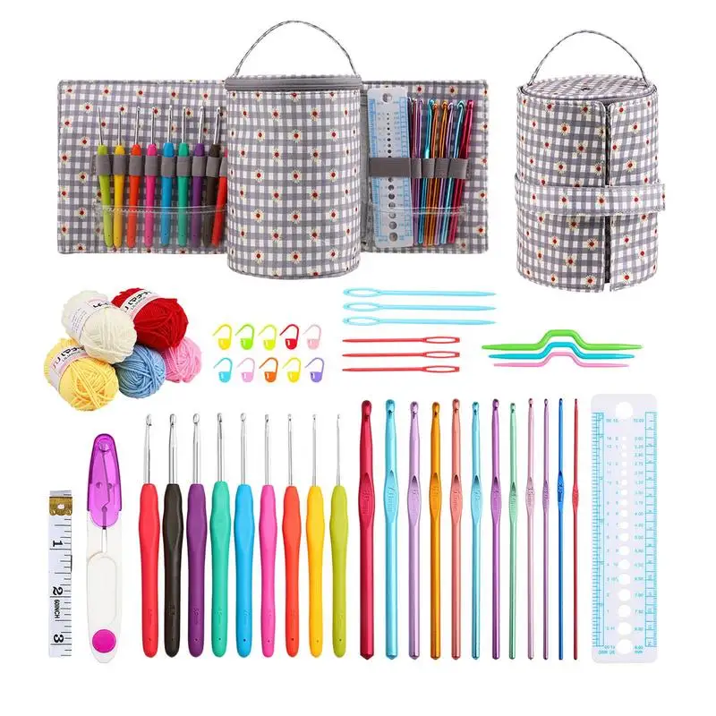 

Crochet Hooks Kit Tunisian Crochet Hook With Ergonomic Handle Beginner Crochet Kit With Storage Bag For Beginners And Gifts