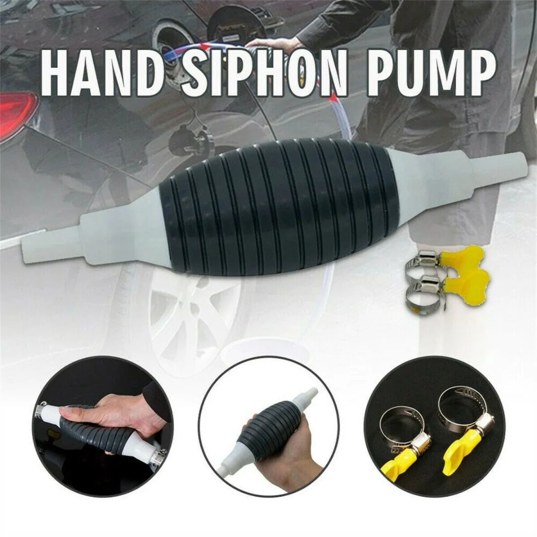 

Universal Car Fuel Gas Transfer Liquid Air Pumps Fit for Fuel Petrol Diesel Water Manual Siphon Pump Tank Sucker Tool + Buckles