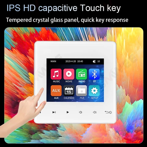 Домашний настенный усилитель с Bluetooth, система управления хостом музыки, Потолочная аудиопанель с сенсорными кнопками, U-диск и TF-карта