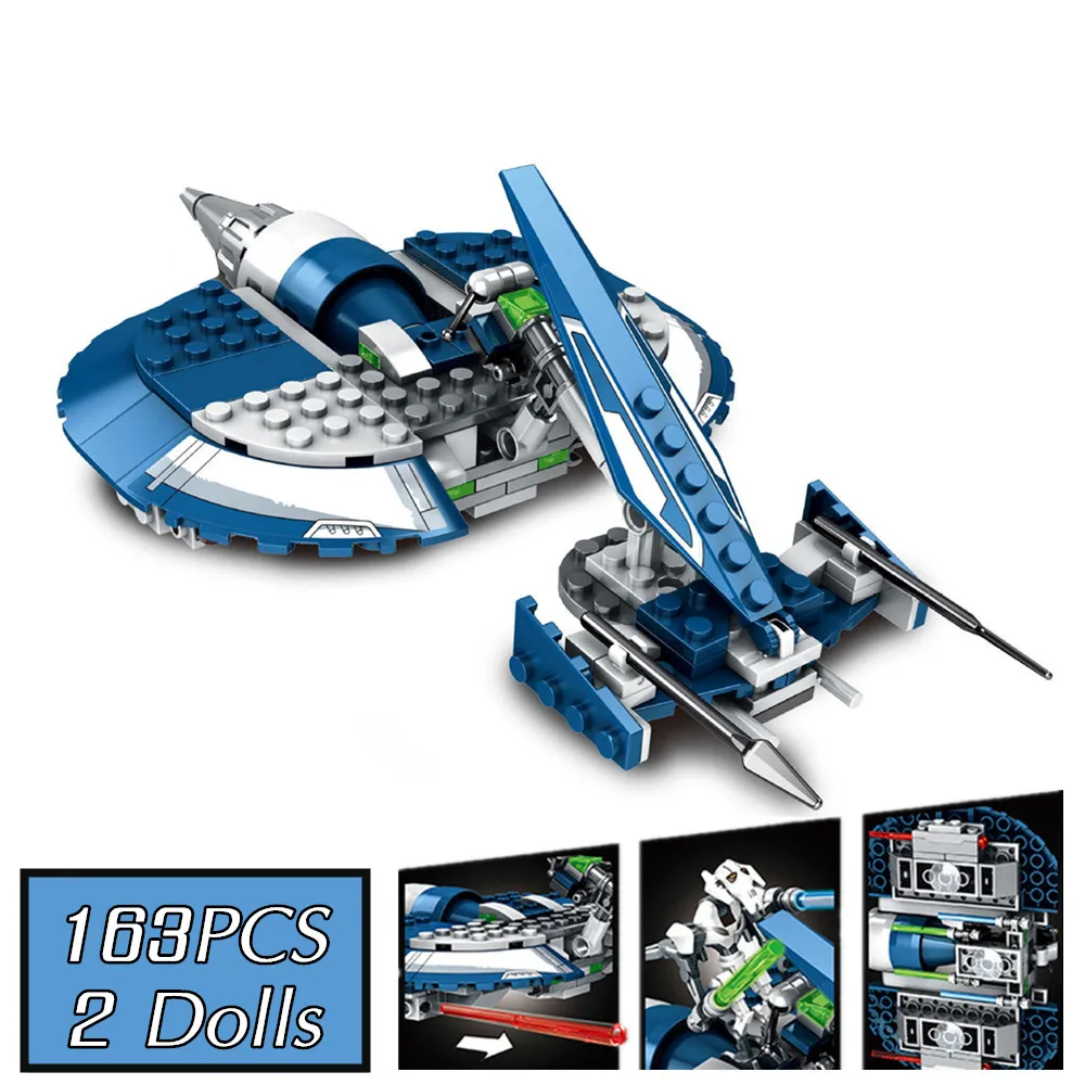 

Disney Stars Fighter Space Wars General Grievous Combat Speeder Mace Windu Mini Dolls Model Building Block Brick Toys Kid Gift