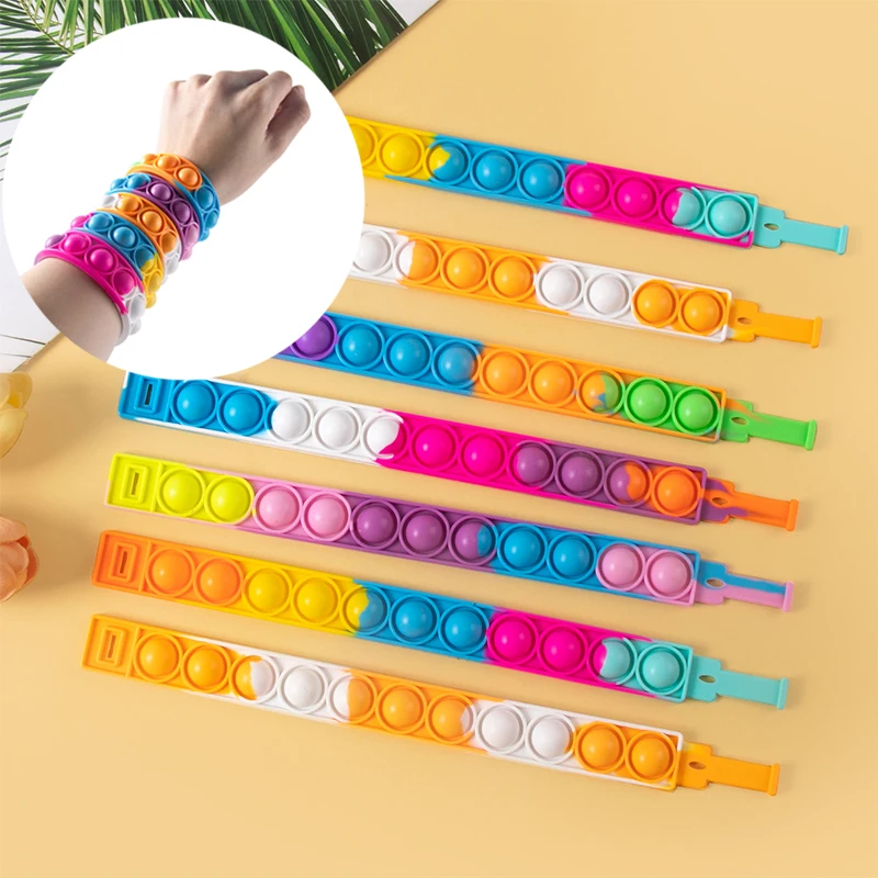 Пузырьковый браслет для снятия стресса игрушка силиконовый Красочный Взрослый