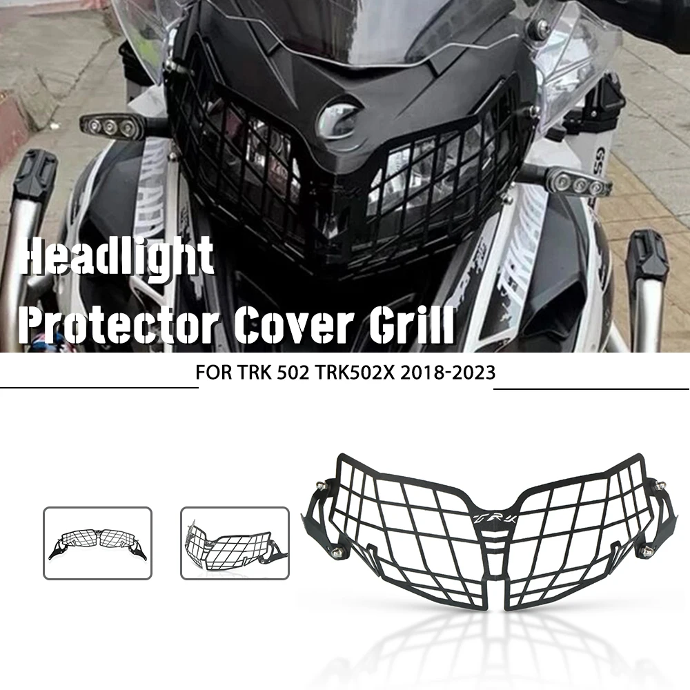 

For Bennlli TRK502X TRK502 Motorcycle 2018 2019 2020 2021 2022 2023 TRK 502 Headlight Head Light Guard Protector Grille Cover