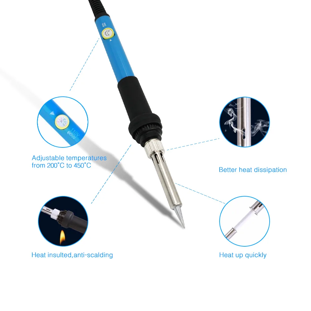 Электрический мини-паяльник с регулируемой температурой 220 В 110 60 Вт сварочный